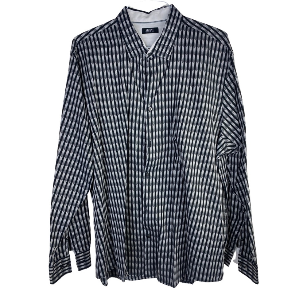 Alfani Men’s Long Sleeve Dress Shirt – XXL – Black & Gray